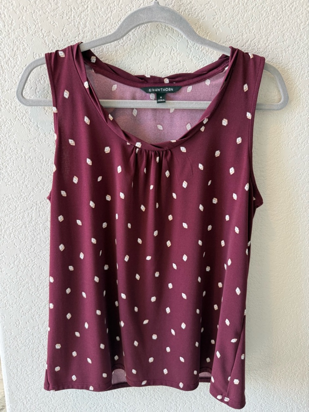 41 Hawthorn Sleeveless Burgundy Dot-Print Camisole